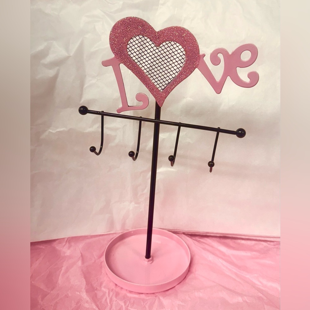 Pink Love Heart Jewelry Display